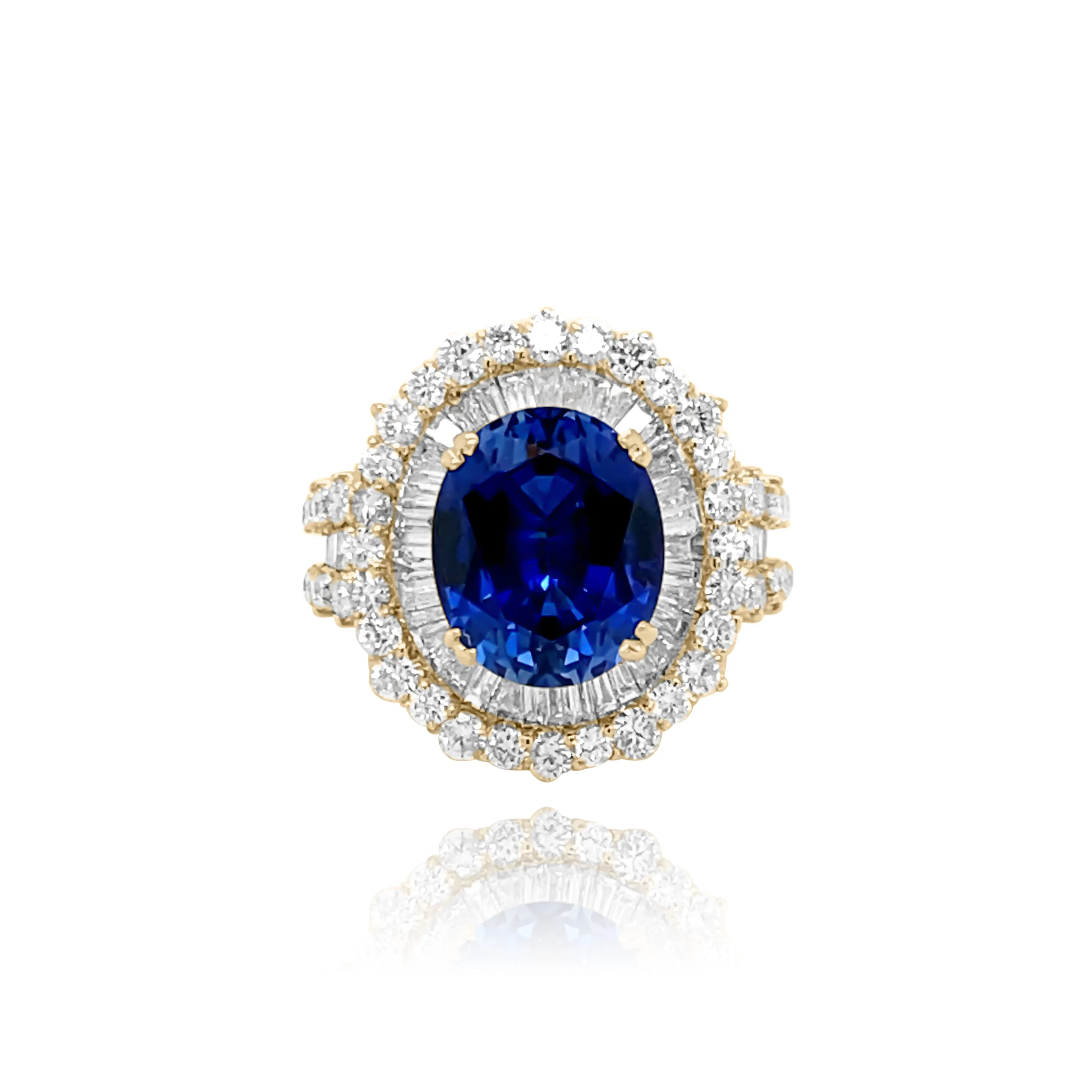 DIAMONDS & SAPPHIRE "OCEAN" RING.