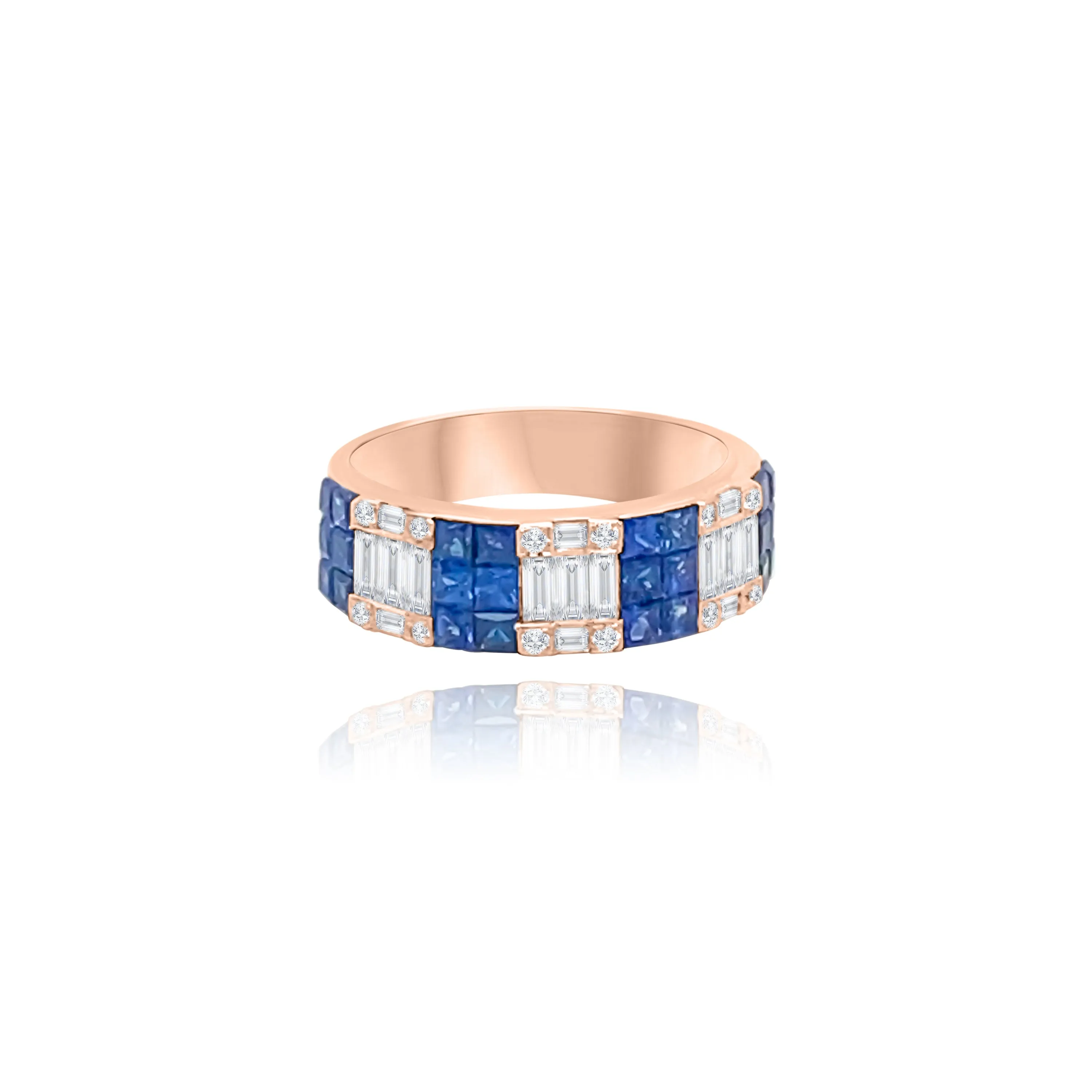 Diamonds & sapphires Illusion Set "Paulina" Ring