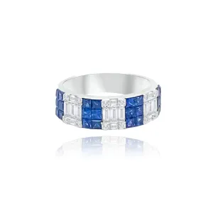 Diamonds & sapphires Illusion Set "Paulina" Ring