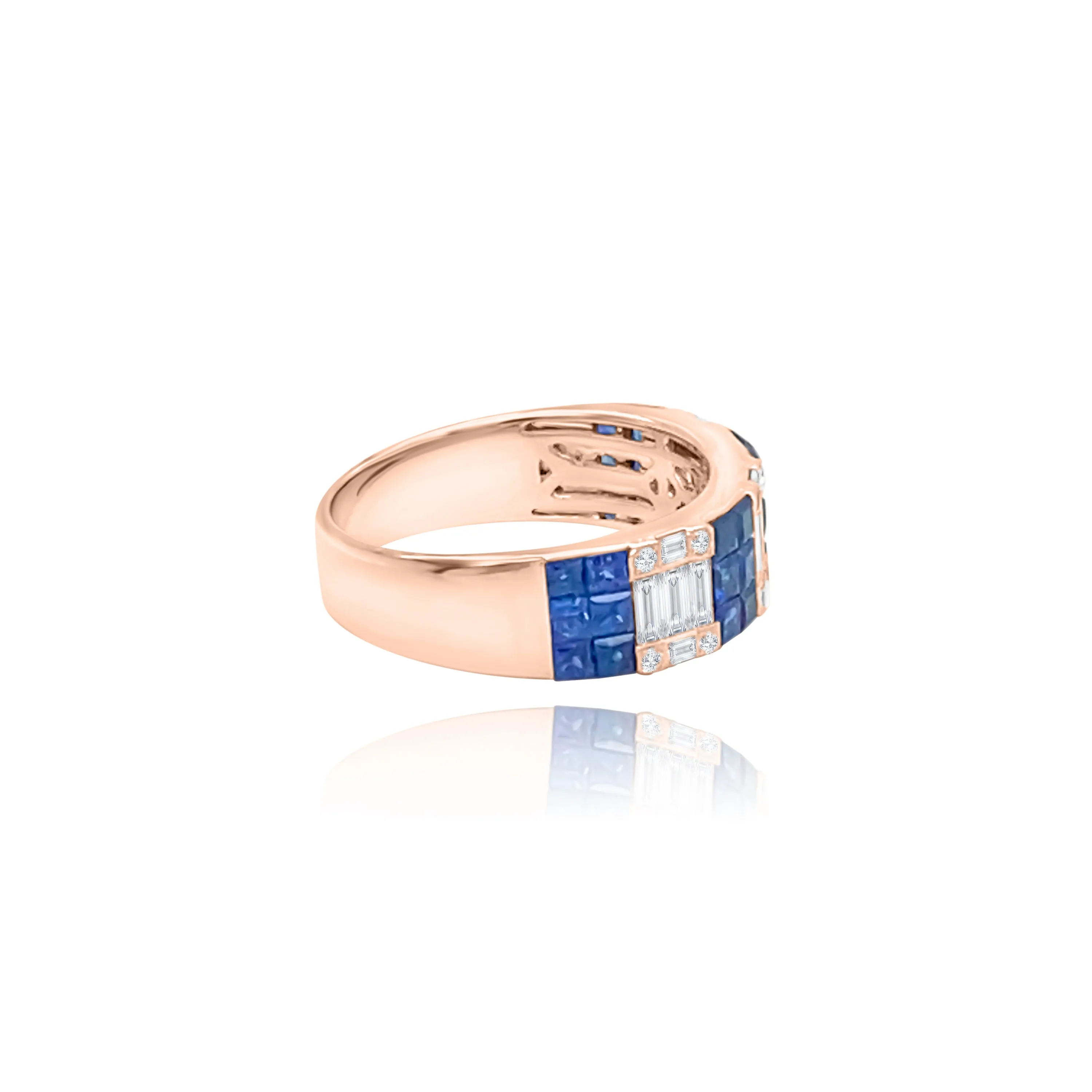 Diamonds & sapphires Illusion Set "Paulina" Ring