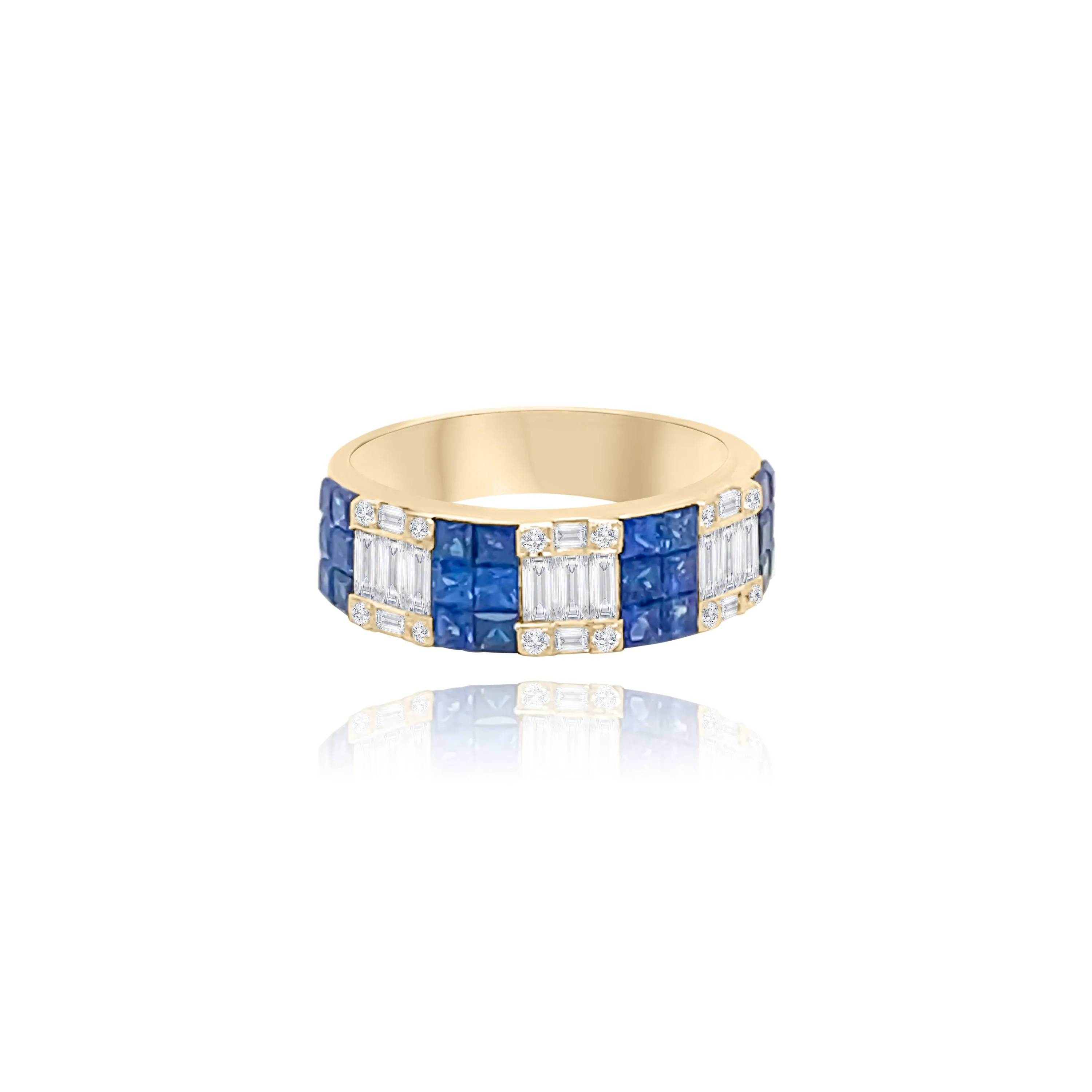 Diamonds & sapphires Illusion Set "Paulina" Ring