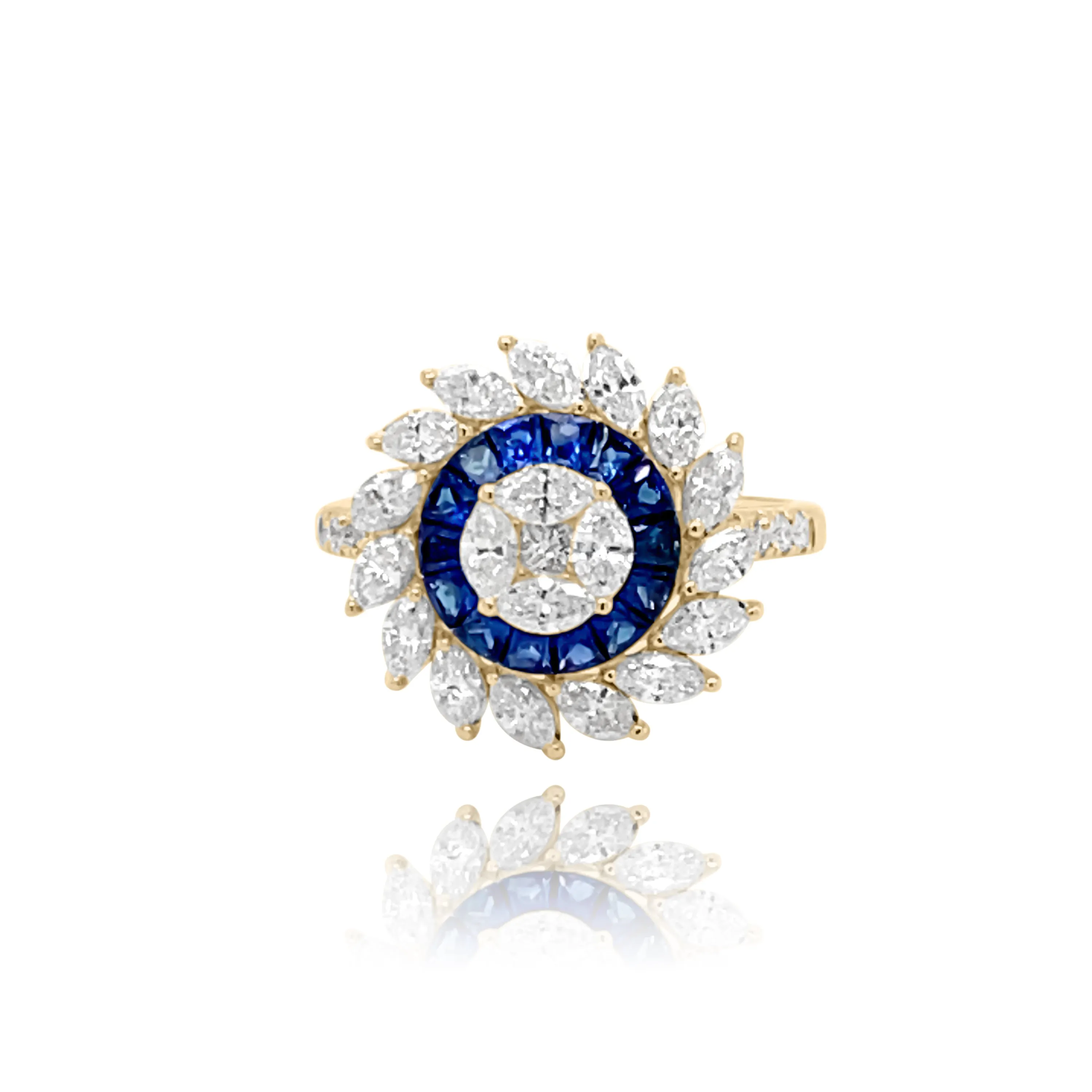 DIAMONDS & SAPPHIRES "MARS" RING.