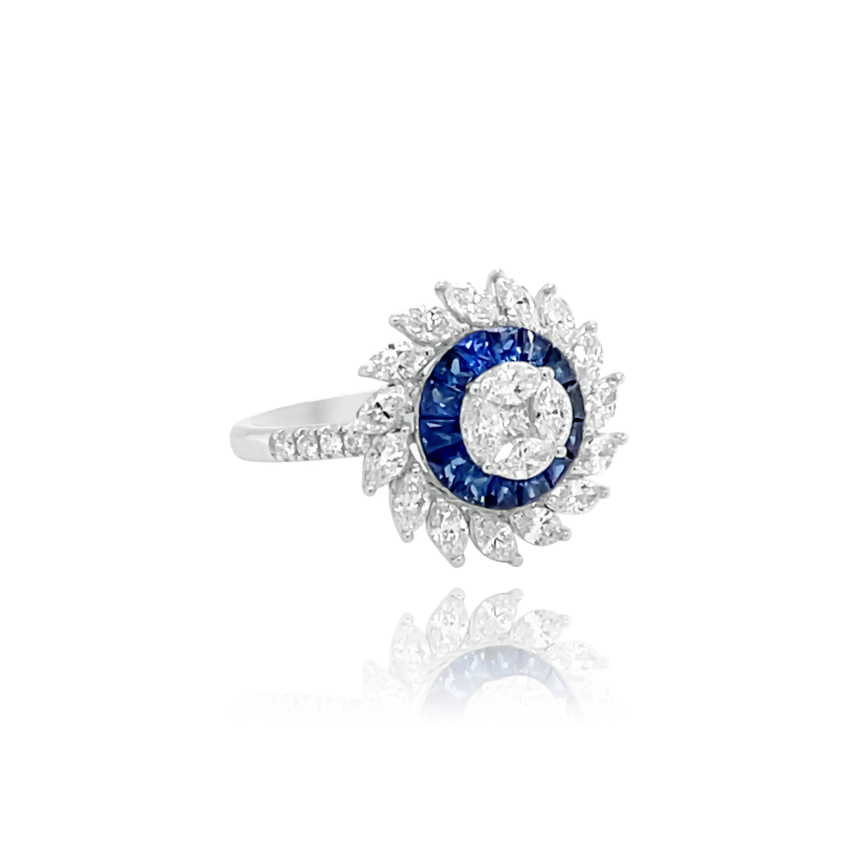 DIAMONDS & SAPPHIRES "MARS" RING.