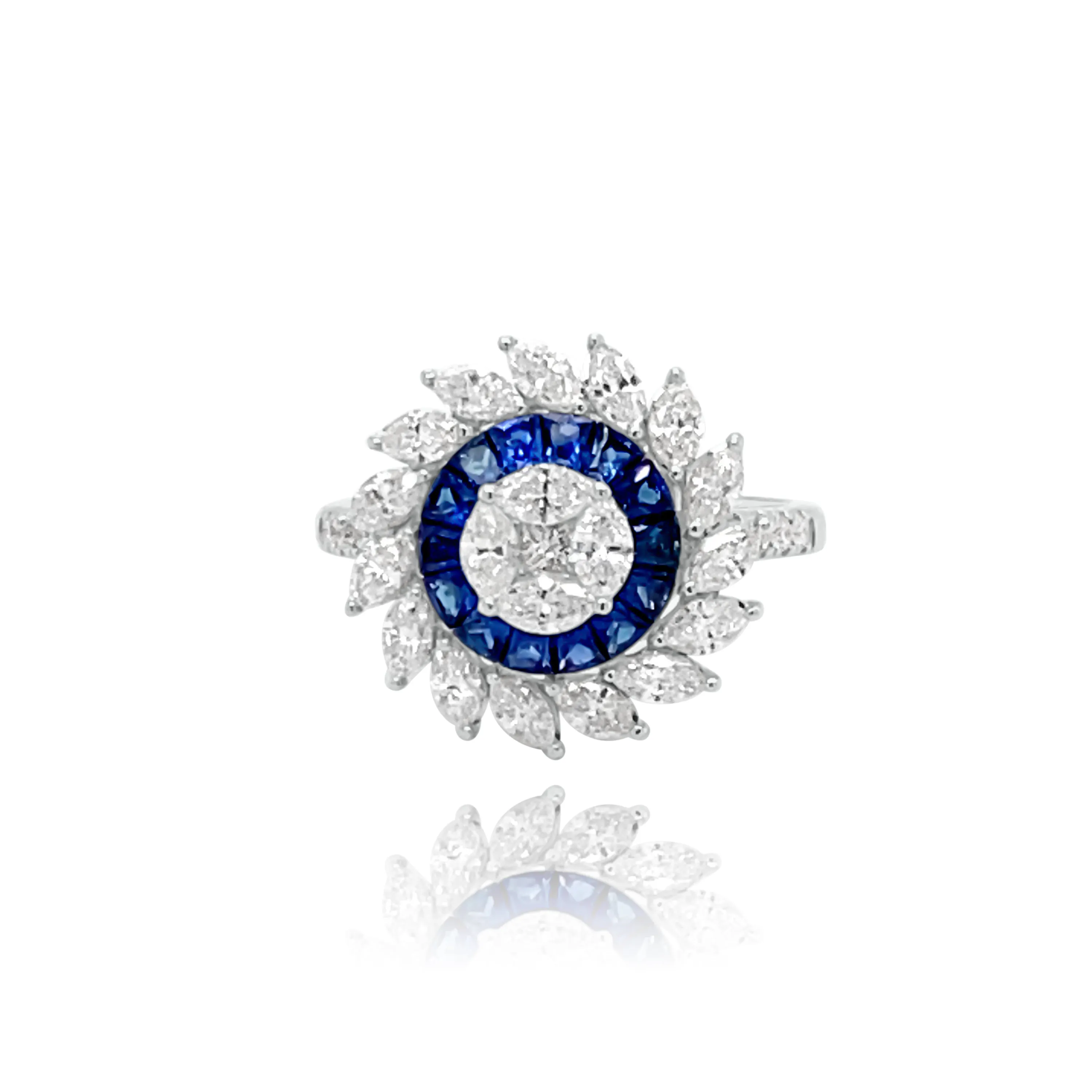 DIAMONDS & SAPPHIRES "MARS" RING.