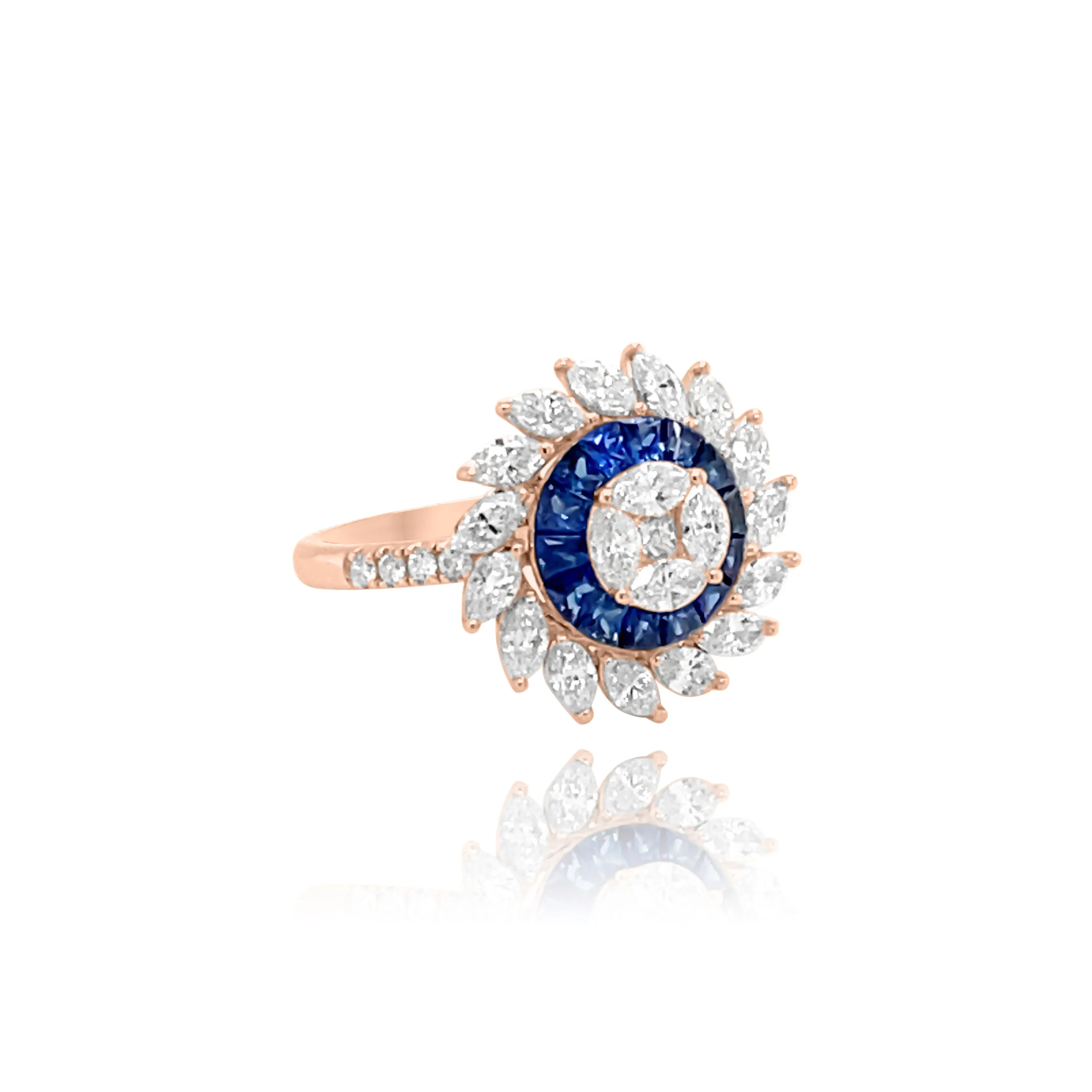 DIAMONDS & SAPPHIRES "MARS" RING.