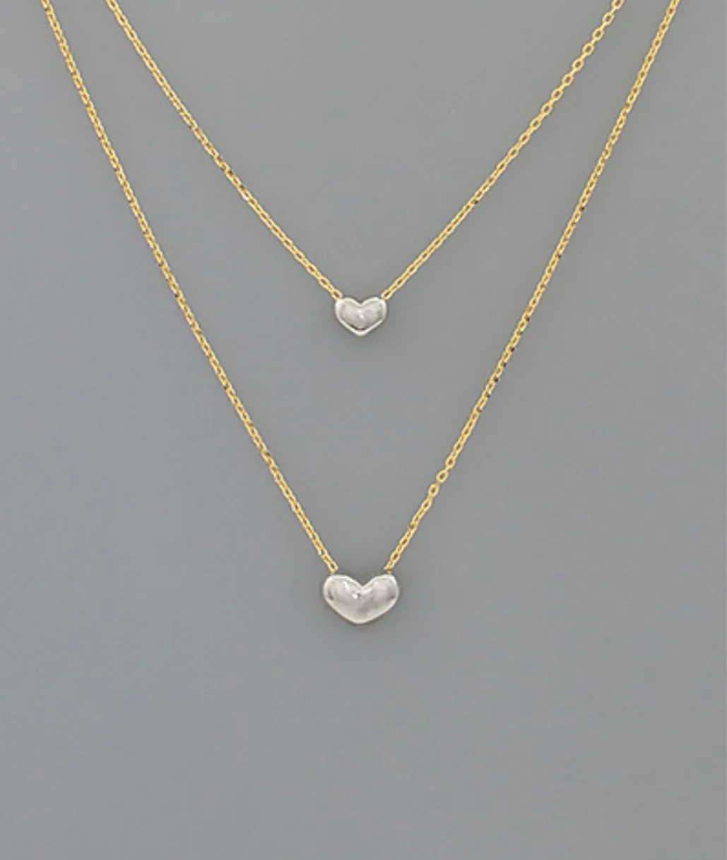 Double Hearts Two-Tone Gold-Plated Necklace