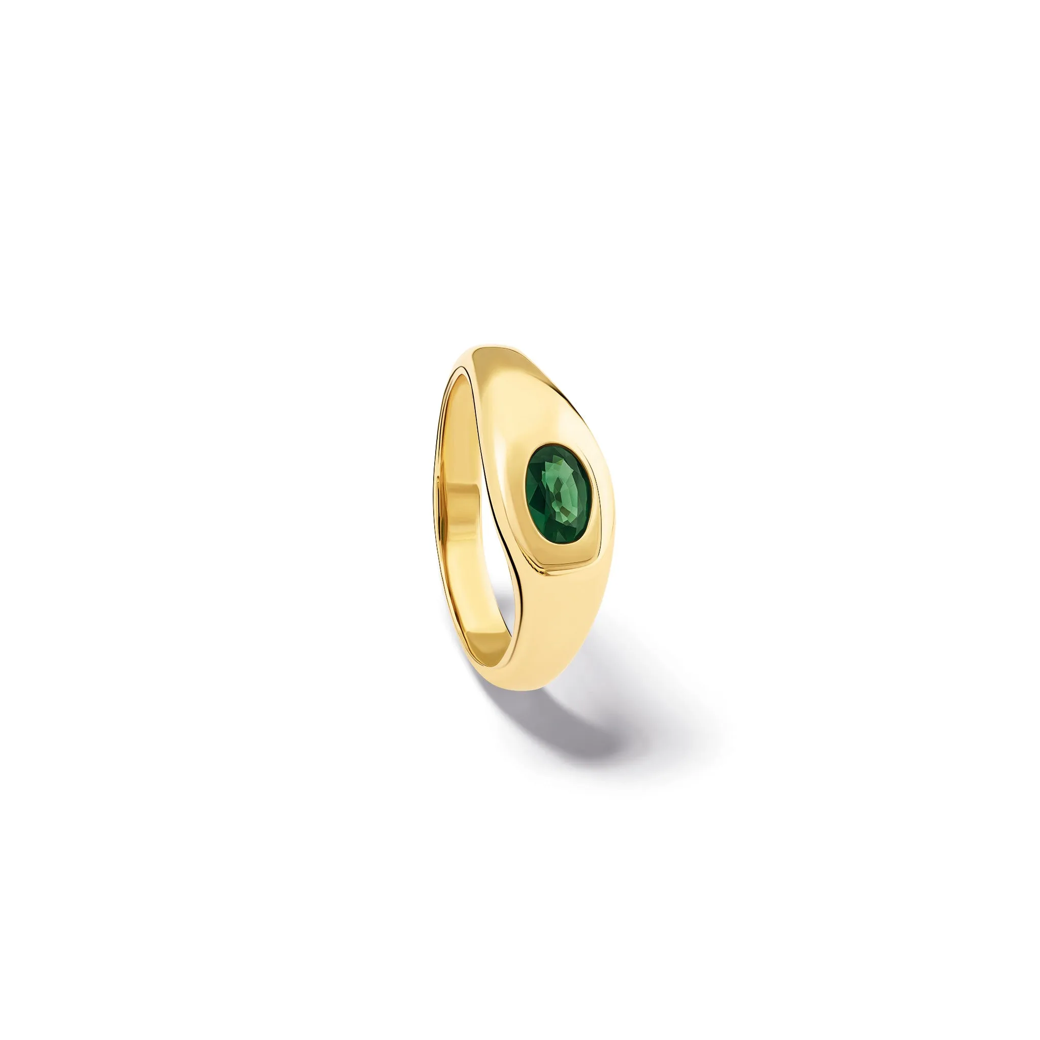 Duplus Ring Yellow Gold - Green Sapphire