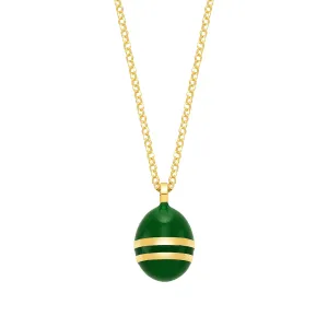 Easter Egg Forest Green | Enamel | 18K Gold Plated 925 Silver