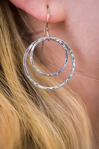 Em'z Blendz Solid Sterling Silver Circle Earrings | Handcrafted Jewelry