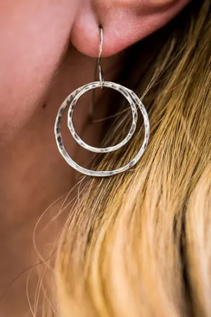 Em'z Blendz Solid Sterling Silver Circle Earrings | Handcrafted Jewelry