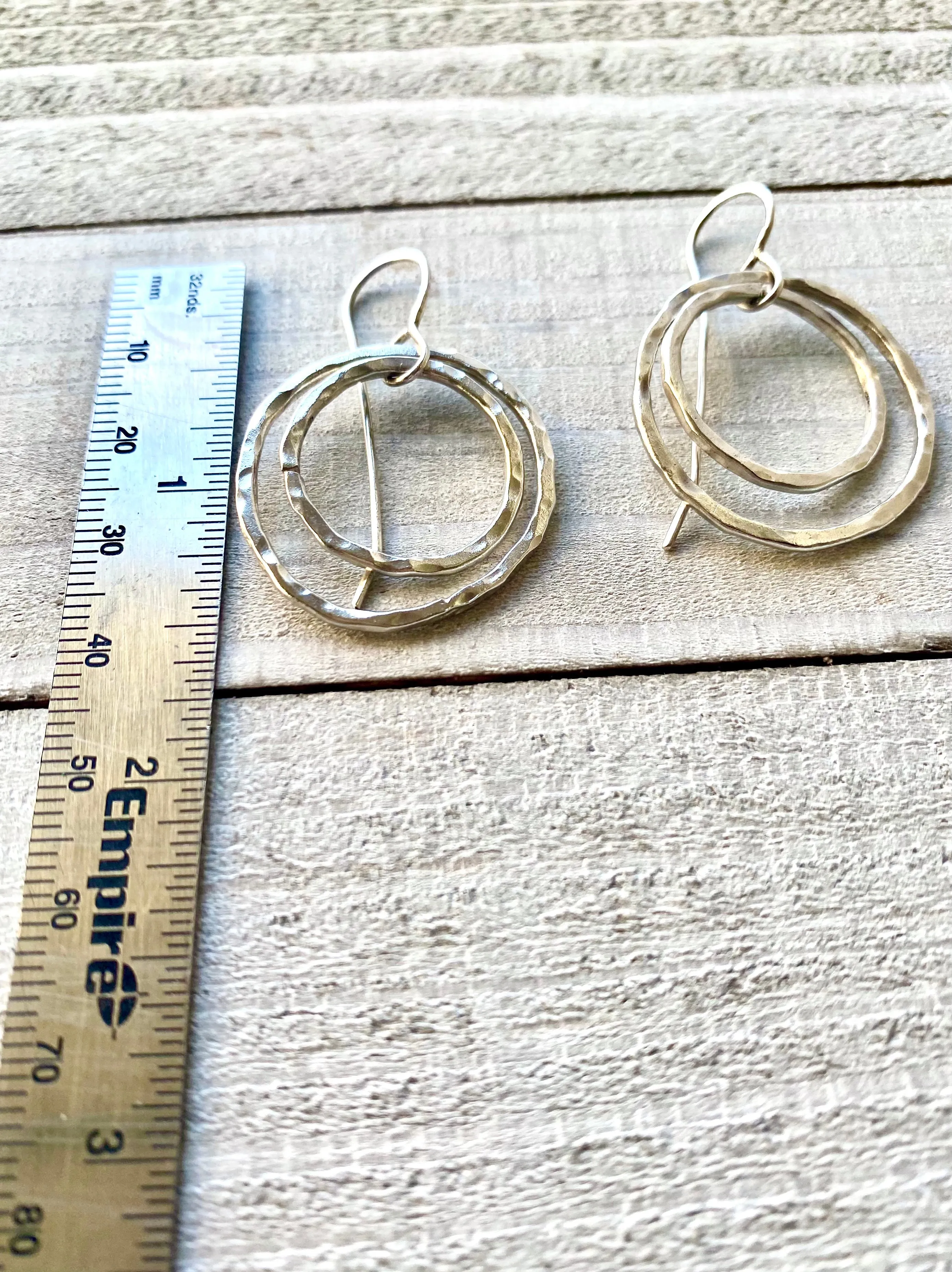 Em'z Blendz Solid Sterling Silver Circle Earrings | Handcrafted Jewelry