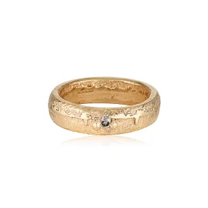 Epicene Ring - Yellow Gold & White Diamond 6mm band