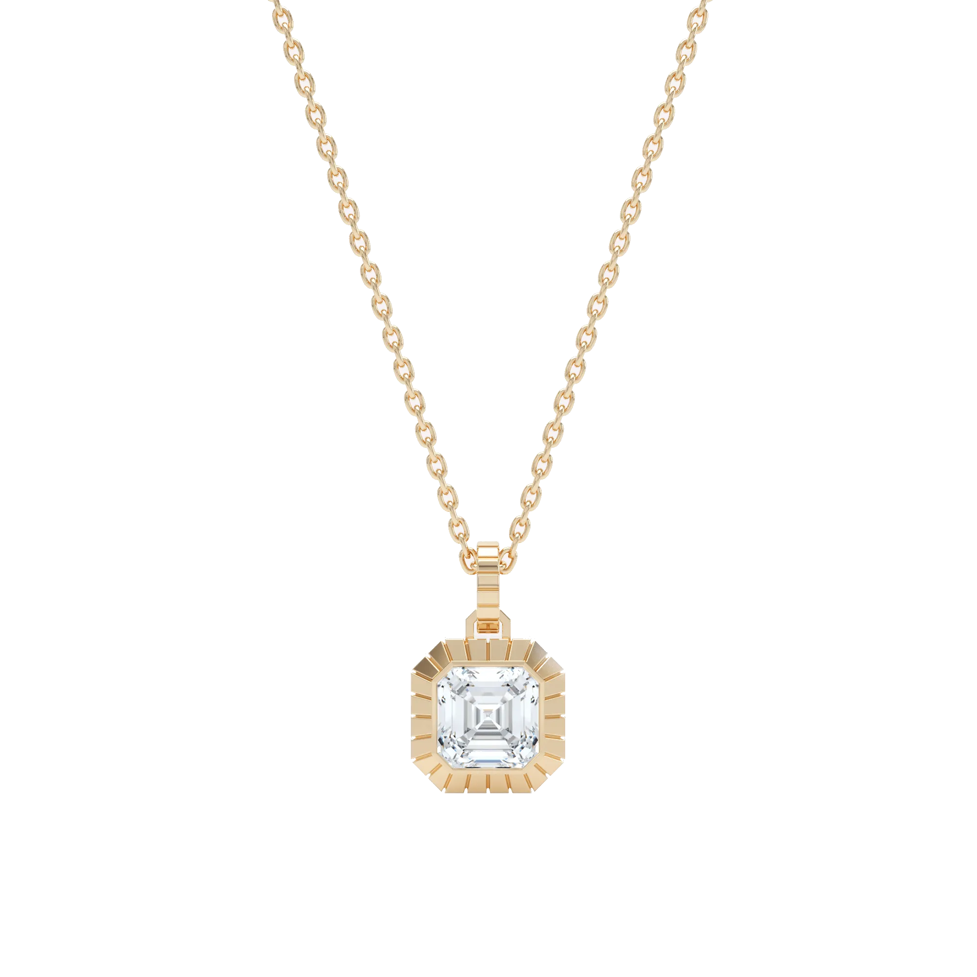 Eternity engraved asscher pendant