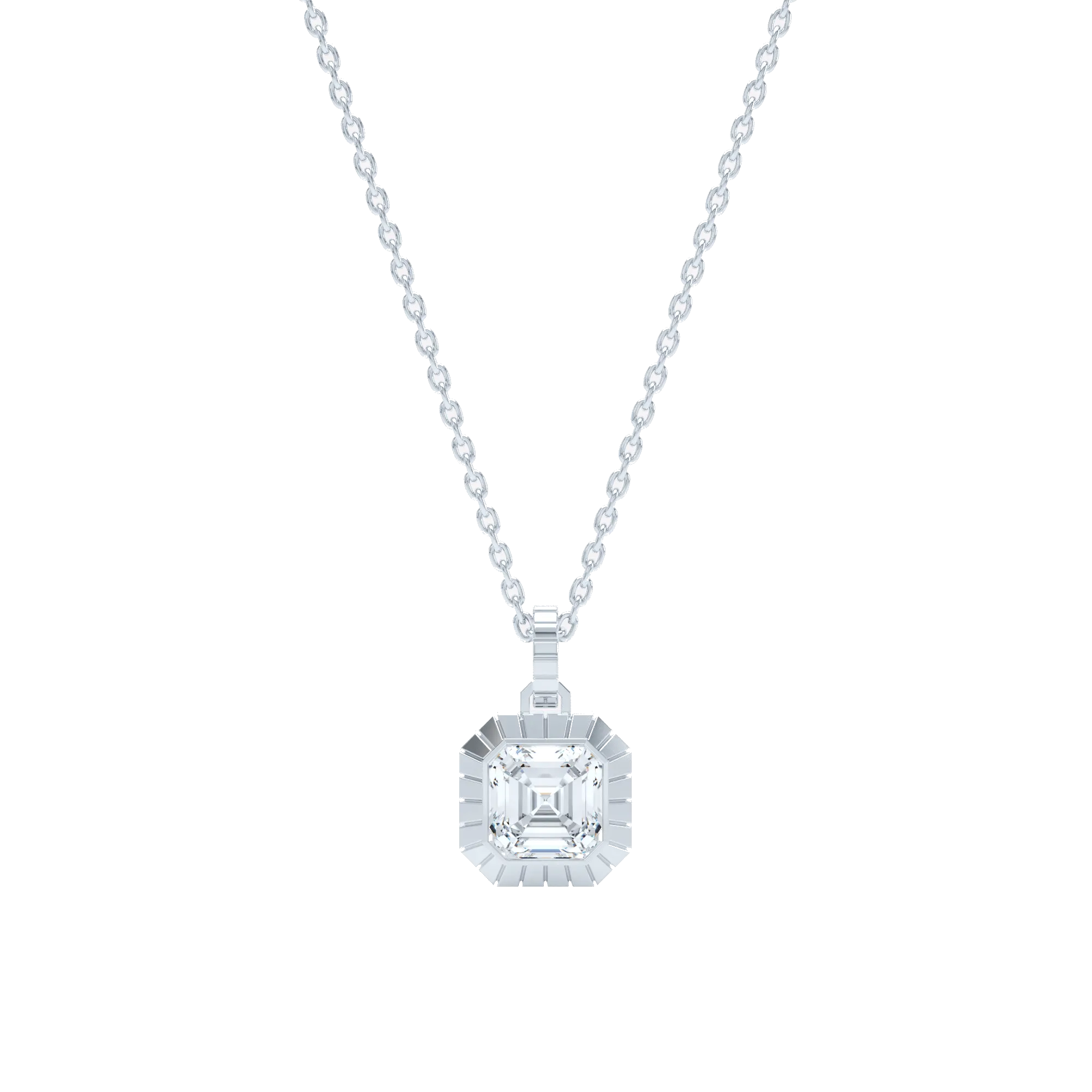 Eternity engraved asscher pendant