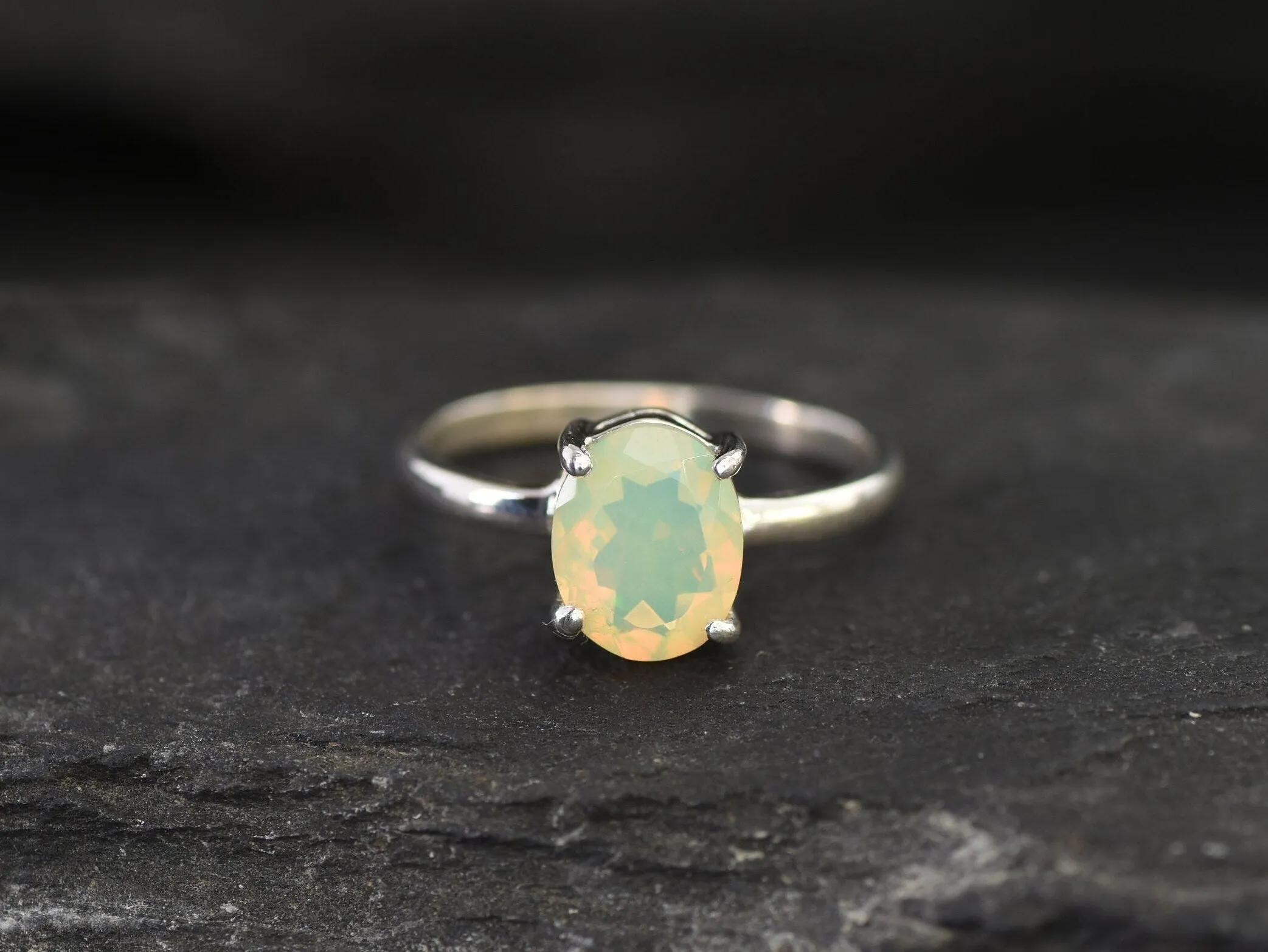 Fire Opal Ring - Natural Opal Ring - Vintage Opal Ring