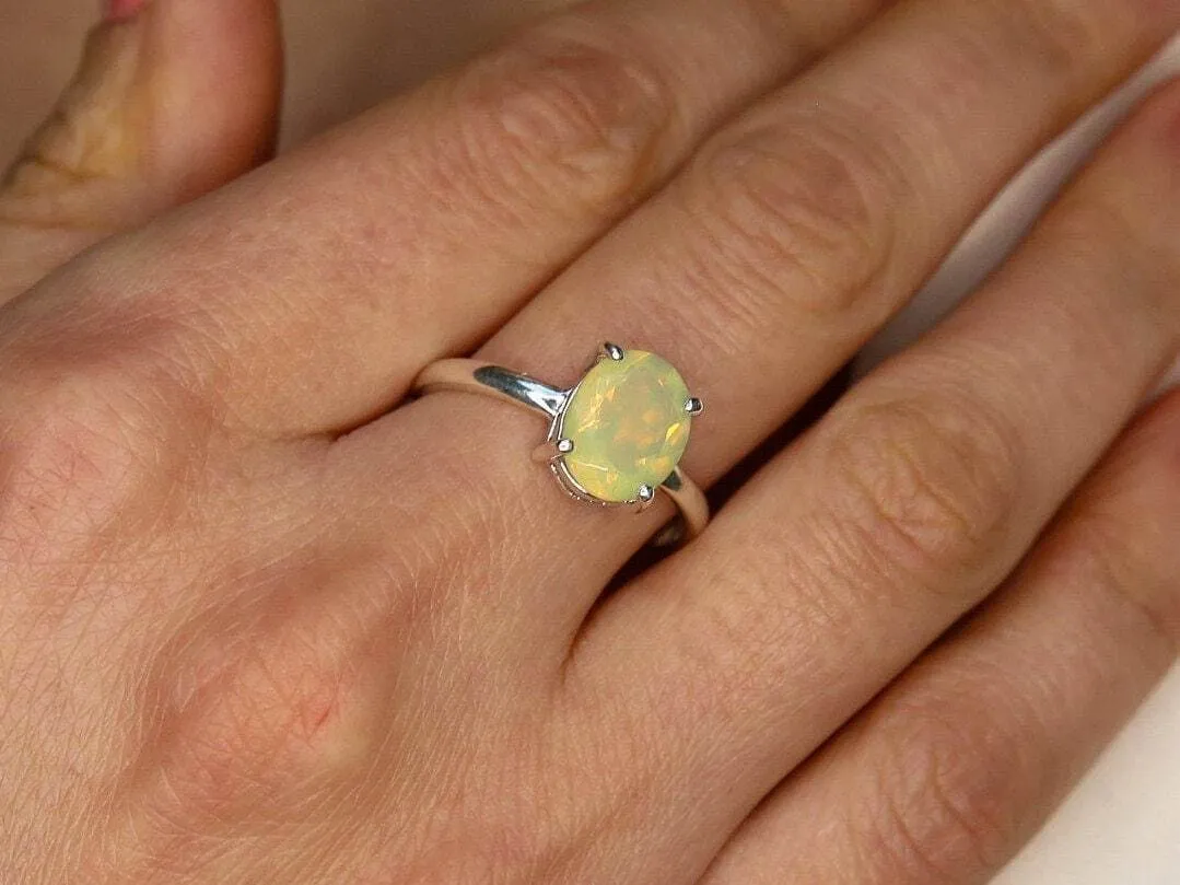 Fire Opal Ring - Natural Opal Ring - Vintage Opal Ring