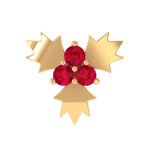 Flower Ruby Christmas Holly Earring for Cartilage Piercing