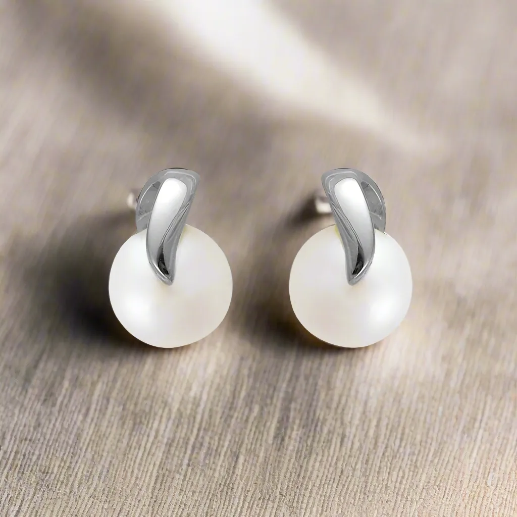 Freshwater Pearl Swirl Stud