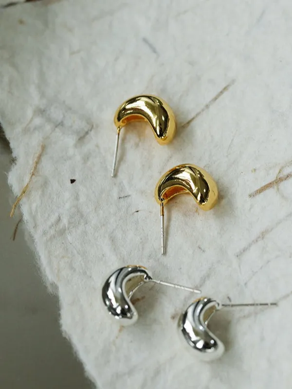 Geometric Smooth Arc Earrings