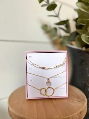 Gold Boxed Necklace Set