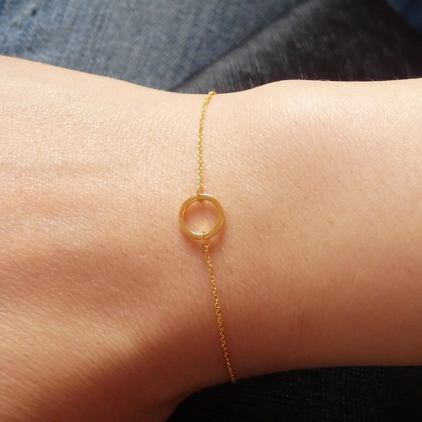 Gold Bracelets Women with Circle, made of 16k Gold Plated