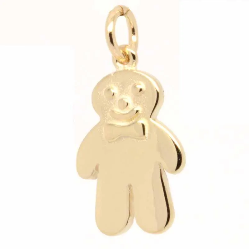 Gold Gingerbread Man Biscuit Charm