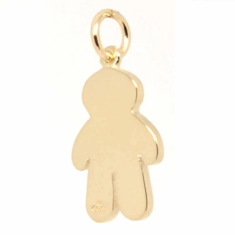 Gold Gingerbread Man Biscuit Charm