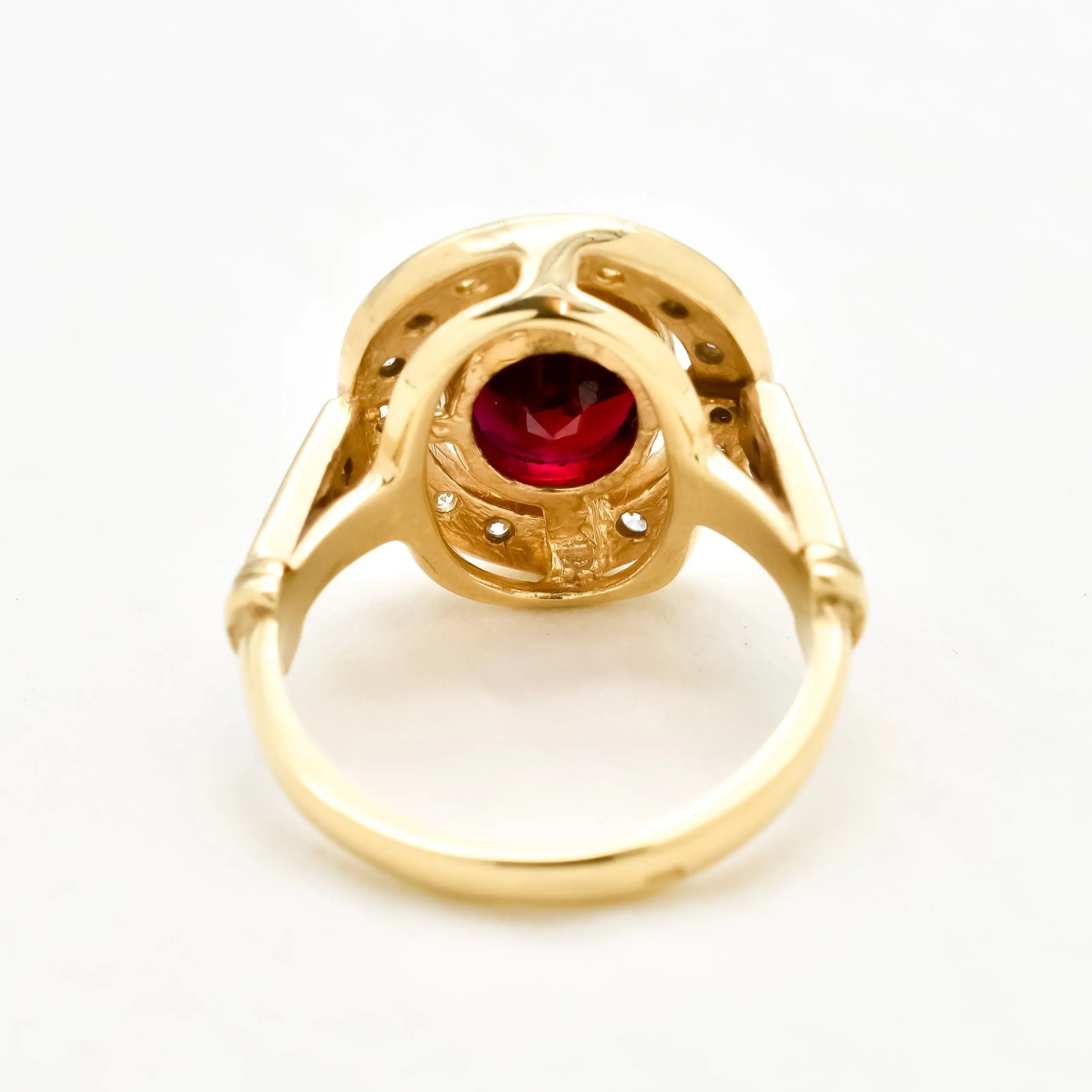 Gold Victorian Ruby Ring, Oval Ruby Vintage Ring, July Birthstone Ring