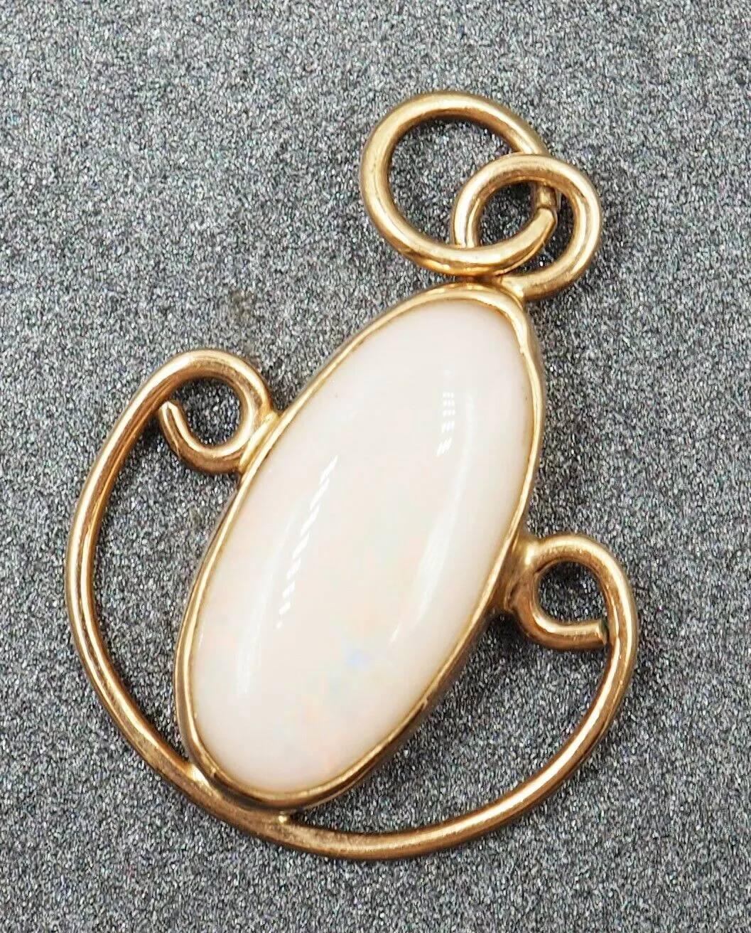 Handmade Opal 9ct Yellow Gold Pendant