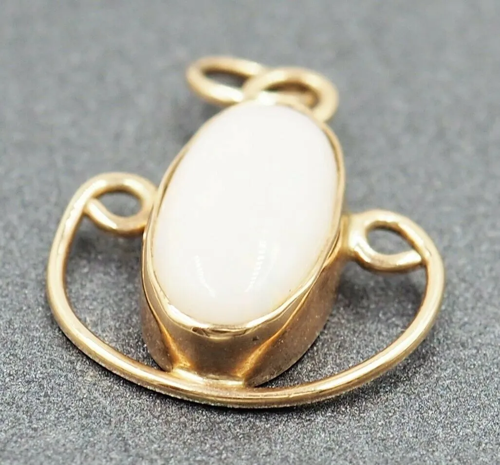 Handmade Opal 9ct Yellow Gold Pendant