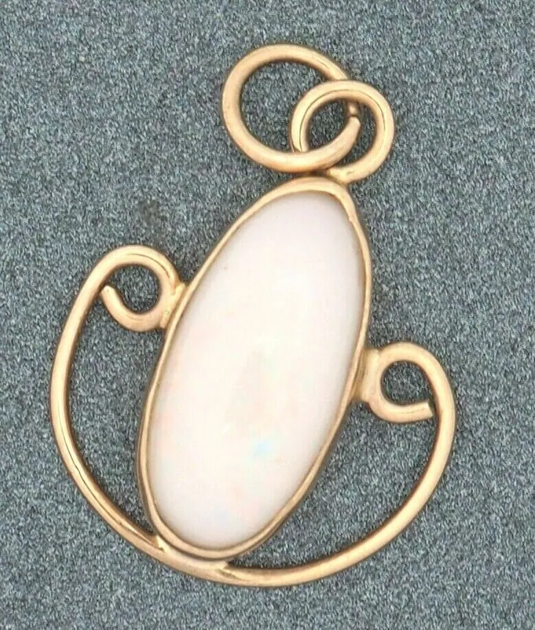 Handmade Opal 9ct Yellow Gold Pendant