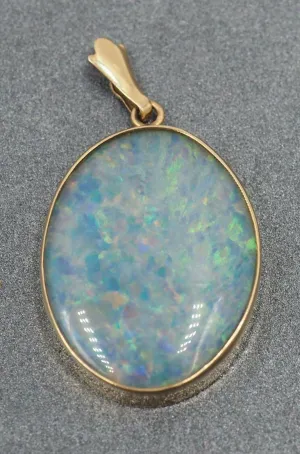 Handmade Opal Triplet 9ct Yellow Gold Pendant