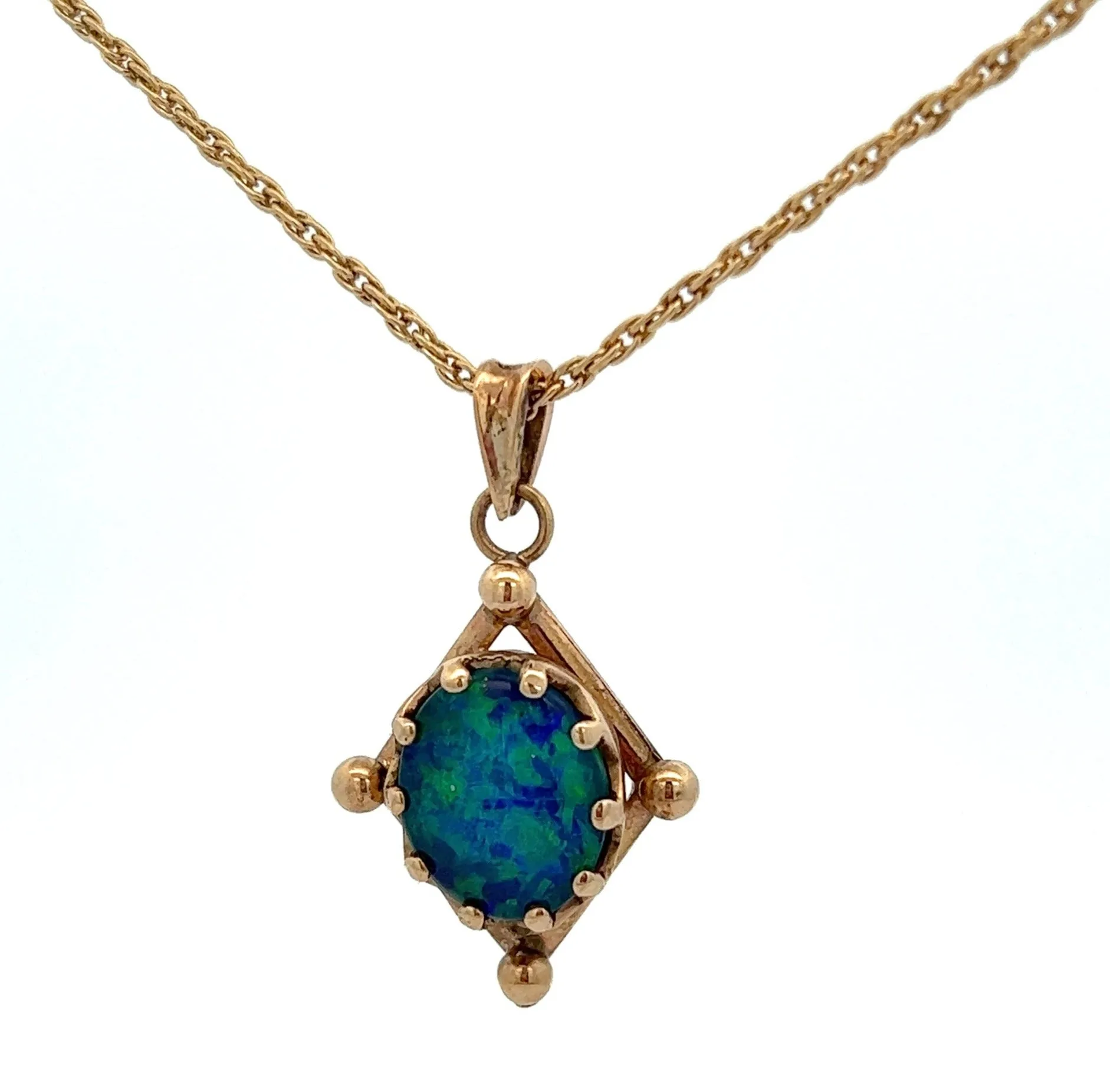 Handmade Opal Yellow Gold Pendant