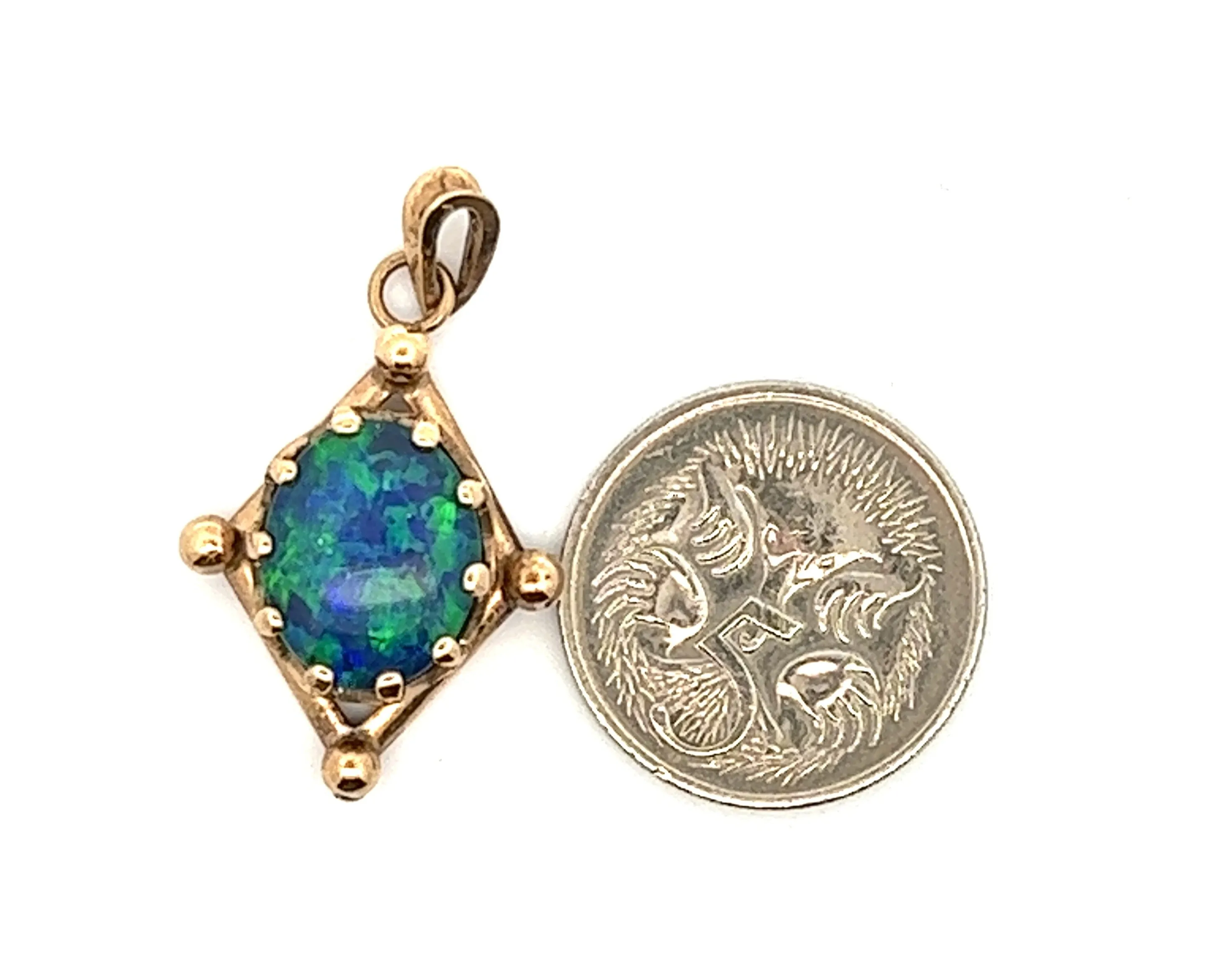 Handmade Opal Yellow Gold Pendant