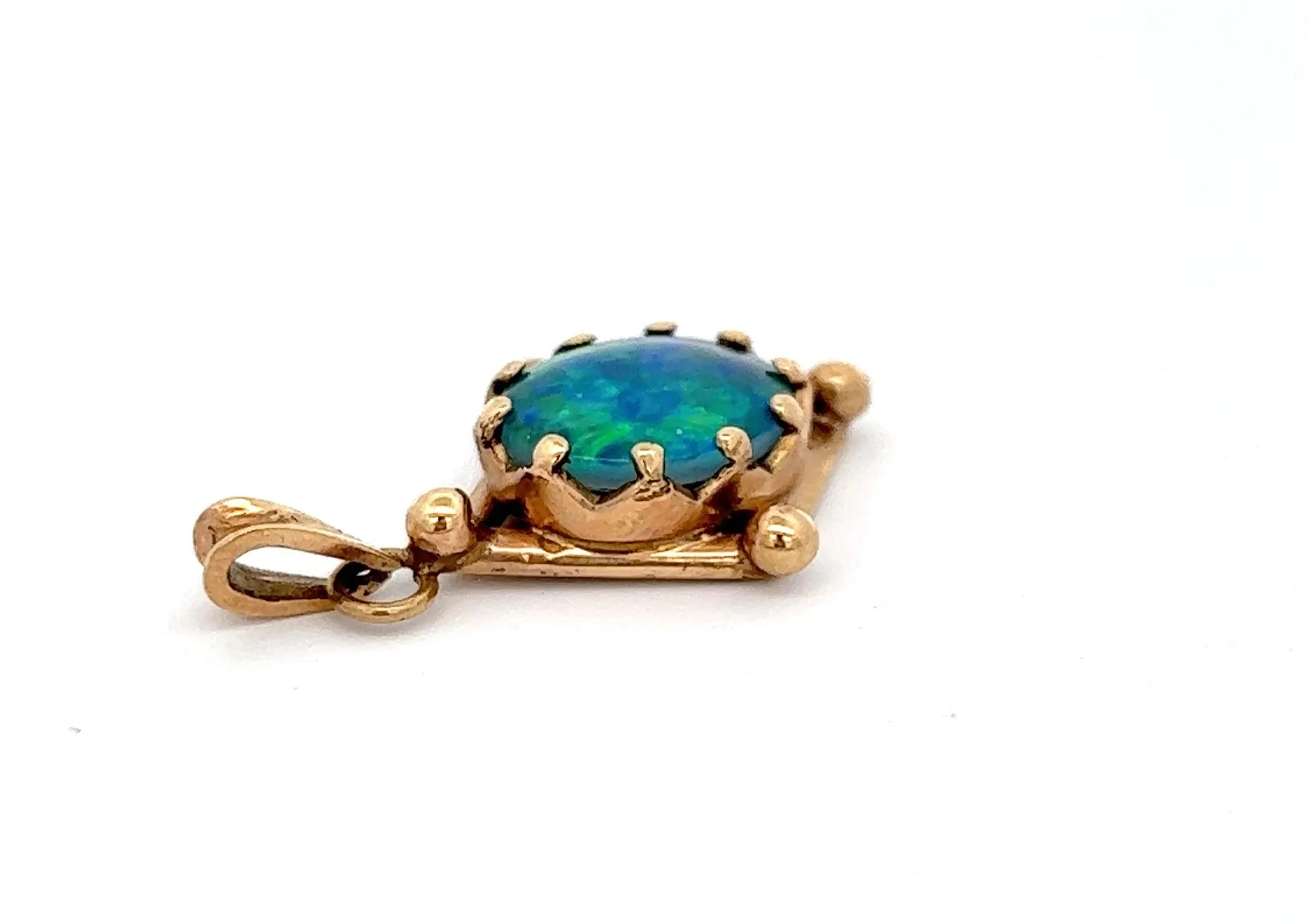 Handmade Opal Yellow Gold Pendant