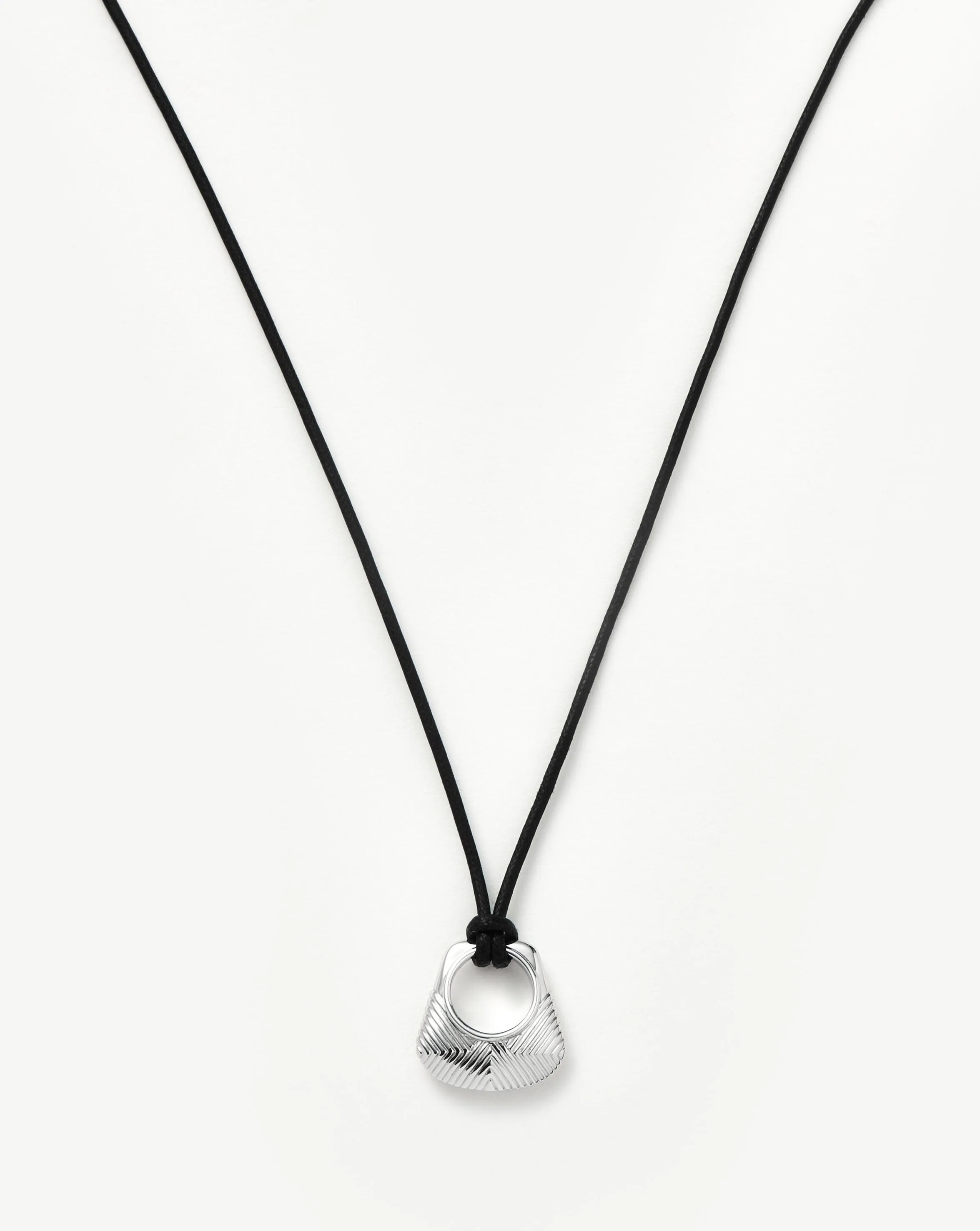 Hera Ridge Pendant Cord Necklace | Silver Plated