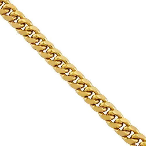 Hollow Cuban Link Bracelet in 14k Yellow Gold 8mm