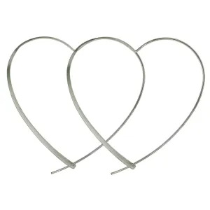 HRT-SILV Women's Wholesale Sterling Silver Heart Hoop Earrings