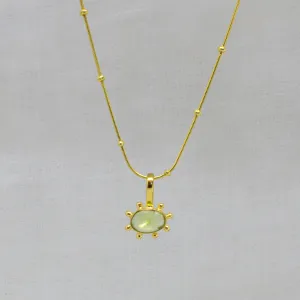 Irregular Gemstone Organic Dot Work Pendant Necklace