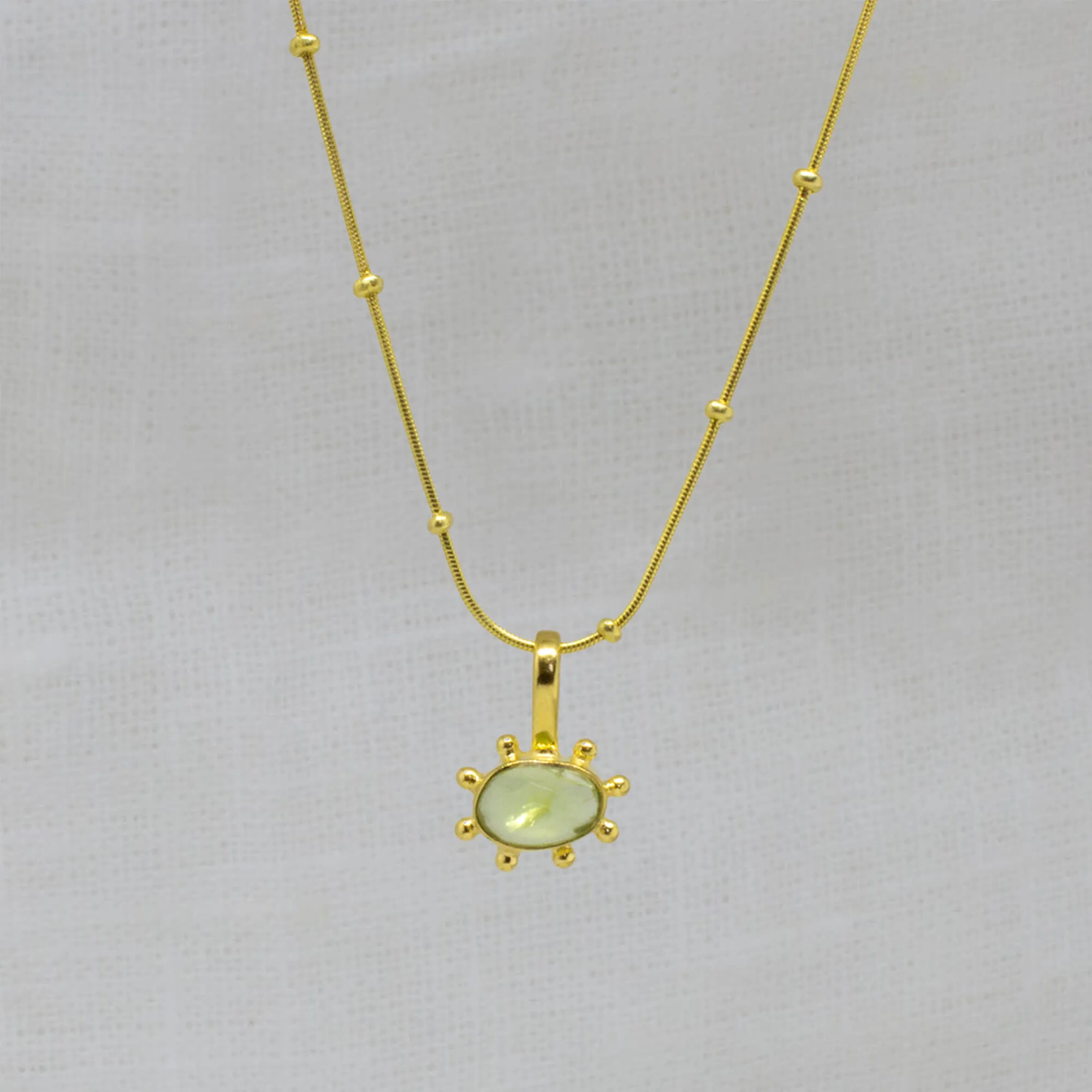 Irregular Gemstone Organic Dot Work Pendant Necklace