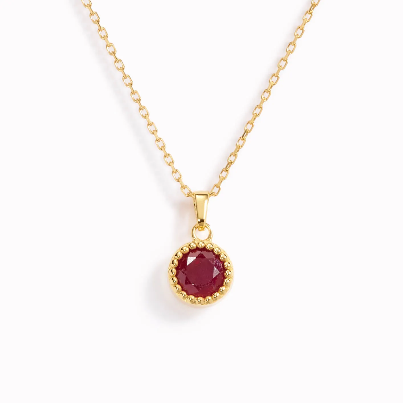 July Birthstone Necklace - Opaque Ruby