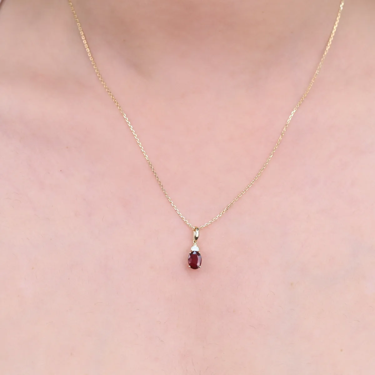 Kiara 10K Yellow Gold Oval-Cut Mozambique Ruby Pendant