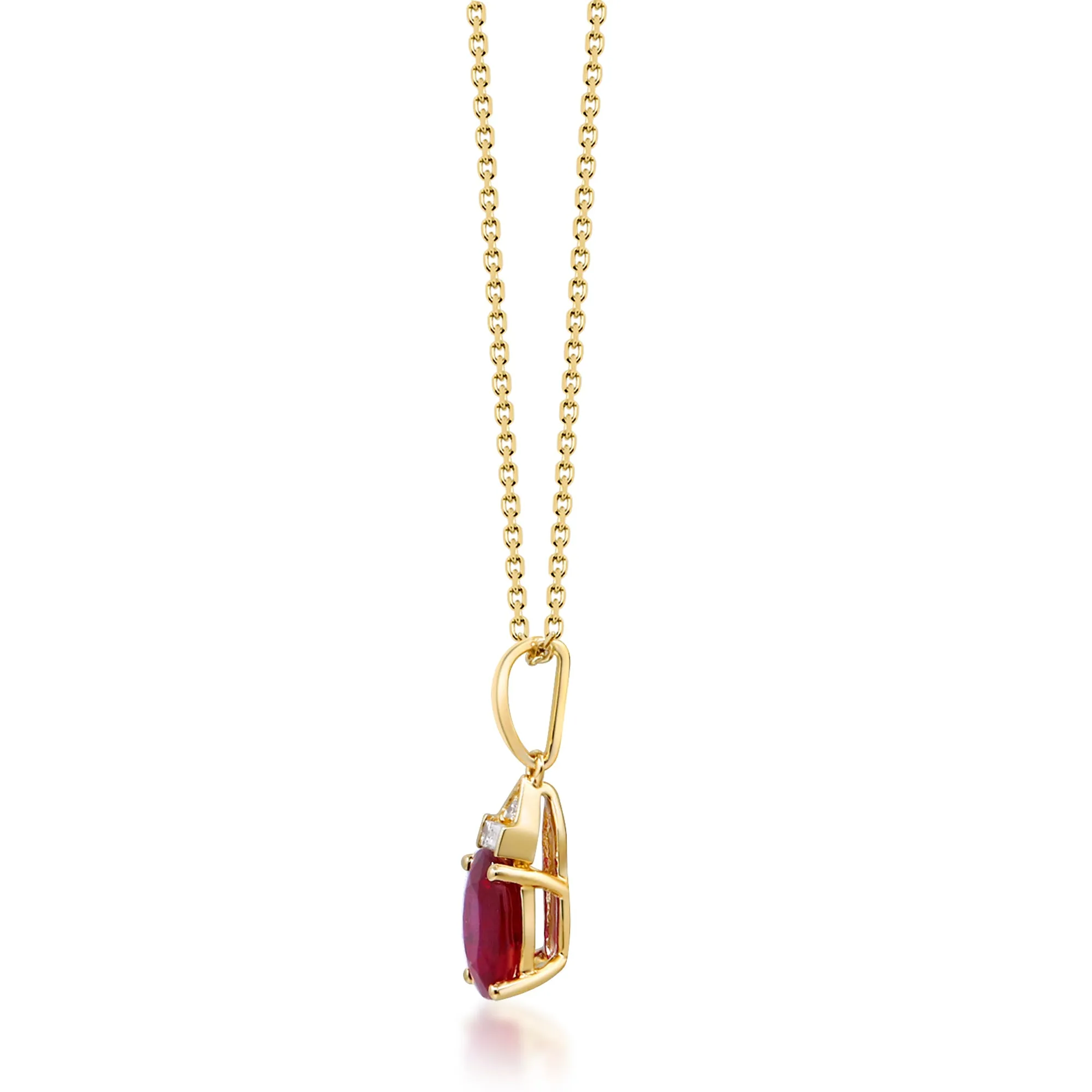 Kiara 10K Yellow Gold Oval-Cut Mozambique Ruby Pendant