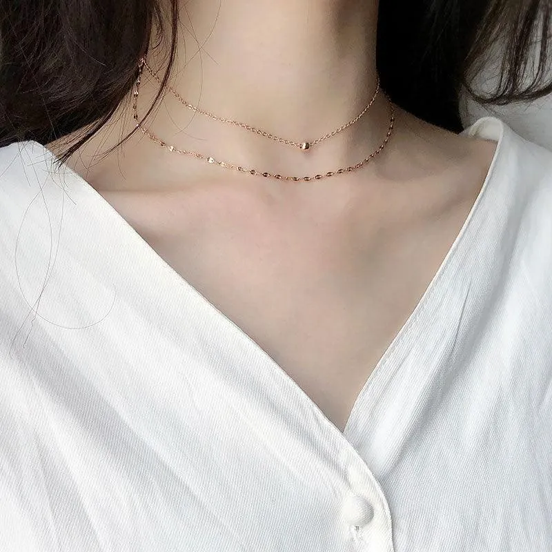 KittenAlarm - Mona 2-pieces Thin Chain Necklace