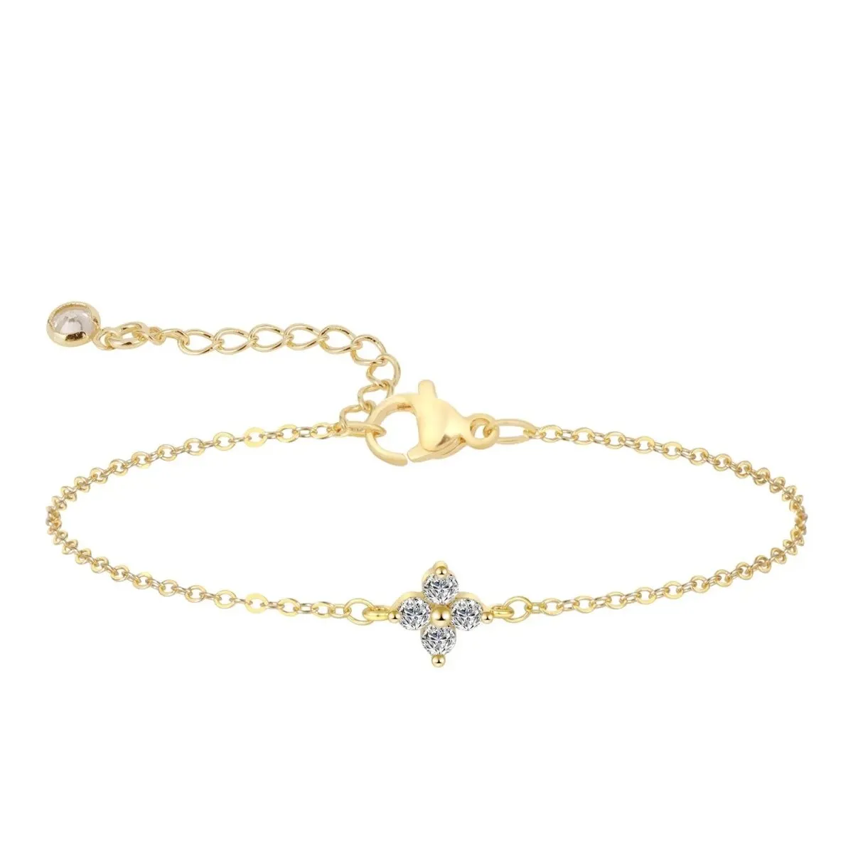 Kyerlyn Gold CZ Flower Bracelets