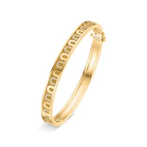 L'Arc de DAVIDOR Bangle PM, 18k Yellow Gold with Satin Finish and Colonnato Diamonds