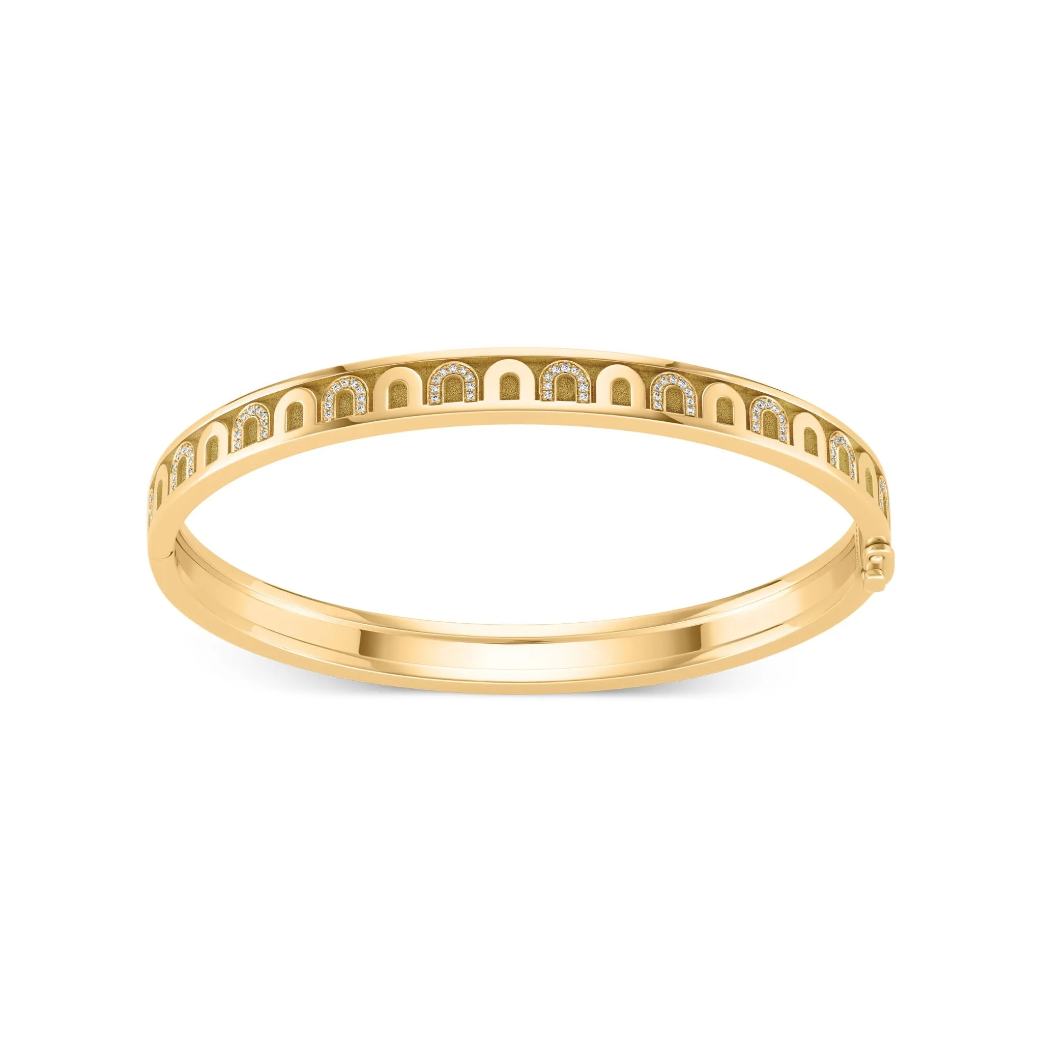 L'Arc de DAVIDOR Bangle PM, 18k Yellow Gold with Satin Finish and Colonnato Diamonds