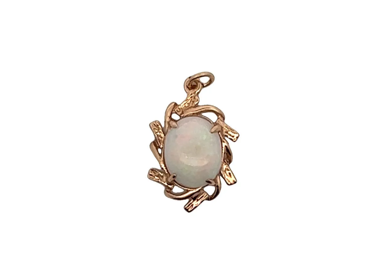 Light Opal 9ct Yellow Gold Pendant