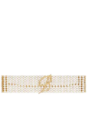 Logo Rhinestone Choker (2W165A-C8369-GOLD-STONES)