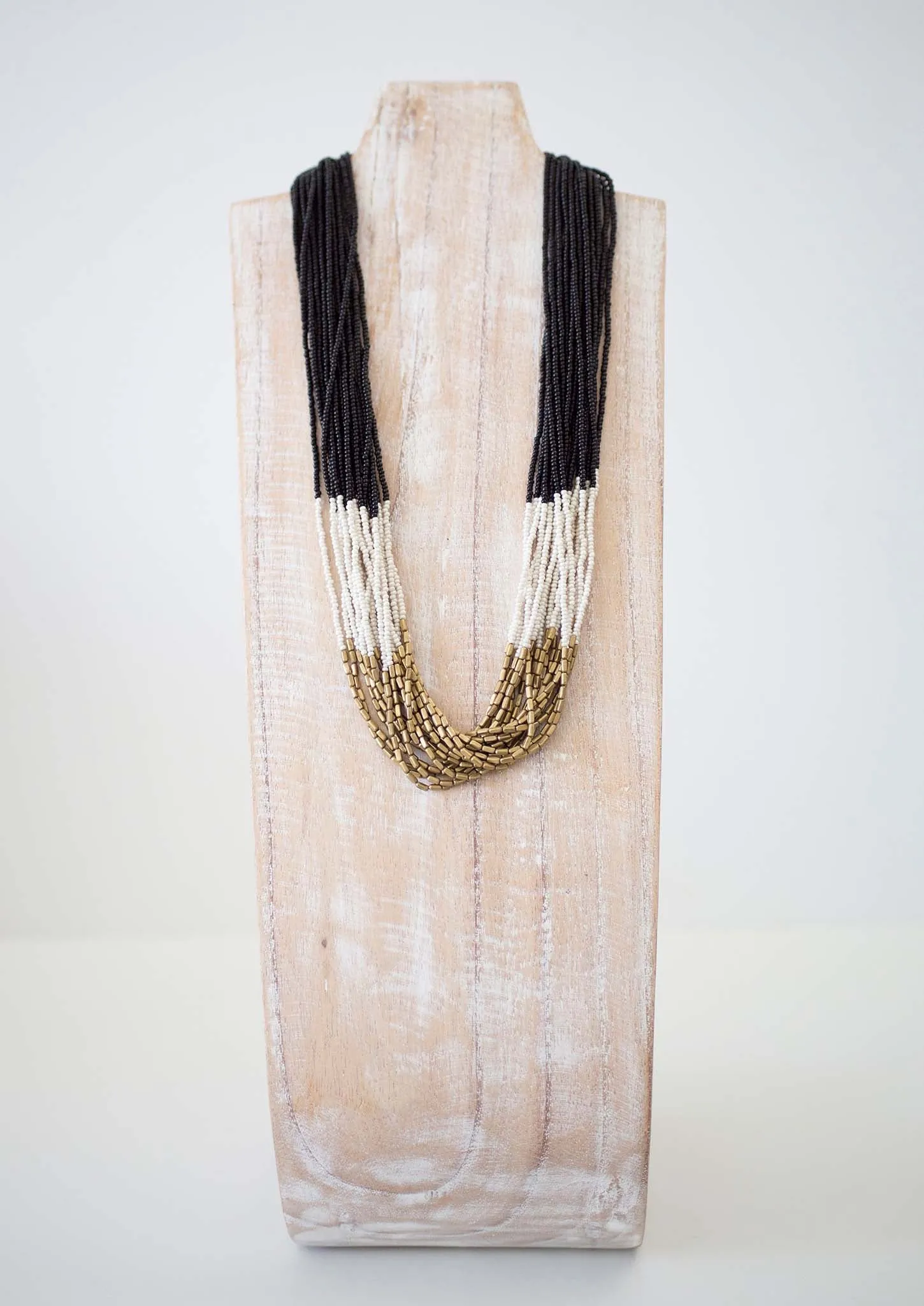 <br>Hema Necklace<br>Black and Cream